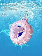 EBODA Bluetooth Shower Speaker, IP67 Waterproof Portable Wireless Small Speakers, Floating, 24H Playtime for Home, Beach, Pool, Kayak, Hiking, Boat Accessories, Gifts for Women, Girls - Pink