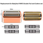 2 pack Professional Replacement Foil and Cutters for BaBylissPRO Barberology Double Foil Shaver, Compatible with BaBylissPRO Barberology FXFS2 Shaver，GoldRose Gold