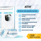 Washing Machine Dishwasher & Disposal Cleaning Tablets - Appliance Refresh Bundle Includes 12 Month Supply Cleaner Deodorizer, Washer Descaler, Disposer Freshener Deep 72