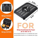 Ninja Air Fryer Grill Pan, 2 Pack Replacement Crisper Plate Grill Plate Tray Accessories with Rubber Bumpers for Ninja Foodi DZ090 DZ201 DZ100 Air Fryer, Dishwasher Safe