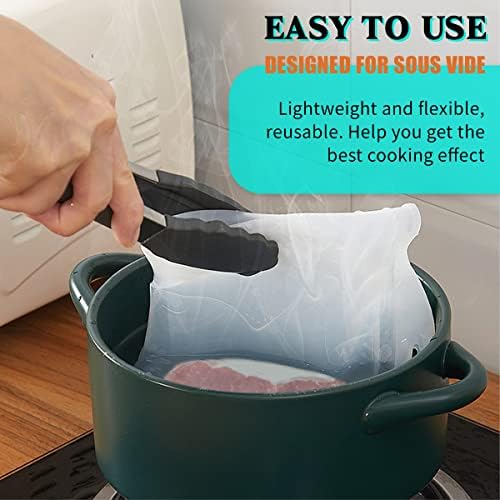 2PCS Extra Large Reusable Sous Vide Bags BPA Free Food Grade Silicone Bags for Sous Vide Cooking , Compatible with all immersion circulators, including Joule, Anova, Instant Pot Immersion Circulators and other Sous Vide Accessories(2 Pack Sous vide bags)