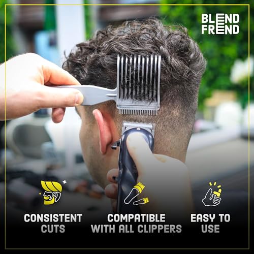 Fade Comb Left Handed Original Grade 1(3mm) Hair Blending Tool, Blend Hair at Home like a Barbershop, Blending Comb, Compatible with all Hair Clippers Men, Barber Accessories - BLEND FREND