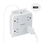 TESSAN Multi Plug Outlet Extender, Outlet Splitter with 3 USB (1 USB C Port) Wall Charger, Multiple Outlet Wall Plug, USB Outlet for Home, Bathroom, Office, Dorm Room Essentials, Gray