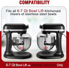 Pouring Shield for KitchenAid 6-7 Qt Bowl Lift Mixer,Fit for Stainless Steel Bowls (Only),Food Grade Pouring Shield Mixers Bowl Cover Splash Guard for Kitchen aid Accessories and Attachments,Upgraded