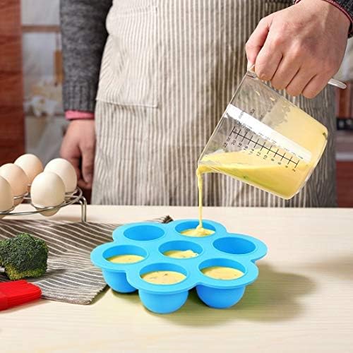 2 Pack Silicone Egg Bites Mold Accessories-Fits Instant Pot 5,6,8 qt Pressure Cooker Baby Food Freezer Tray with Lid, Pink/blue