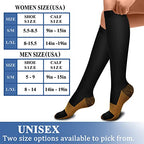 CHARMKING Compression Socks for Women & Men (8 Pairs) 15-20 mmHg Graduated Copper Support Socks are Best for Pregnant, Nurses - Boost Performance, Circulation, Knee High & Wide Calf (L/XL, Multi 48)