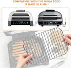 Air Fryer Rack for Ninja Foodi FG551 Smart XL Indoor Grill with Air Fry, 11.6''*7.6'' Stainless Steel Air Fryer Accessories Roasting Steamer Grill Racks Baking Tray，Dishwasher safe