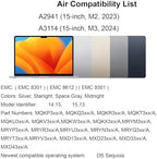 Replacement for Air 15.3" M2 M3 2023 2024 A2941 A3114 EMC 8301 8612 9301 15.3 inches 2880x1864 Full LCD Screen Display Complete Assembly (Midnight)