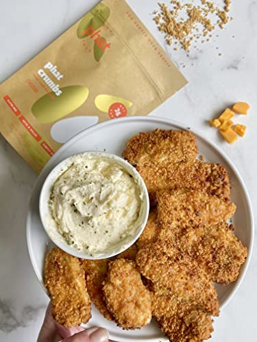 Real Phat Foods Keto Bread Crumbs - Gluten Free, Paleo Friendly, Low Carb, Grain Free, Almond Flour Breadcrumbs 2 Net Carbs - Cheddar 8 Ounce (Pack of 1)
