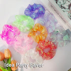 18 Pcs Light Up Mermaid Scrunchies, LED Hair Scrunchy for Girl & Women, Multi Light Modes, Glow in the Dark Accessories for Rave Neon Slumber Party