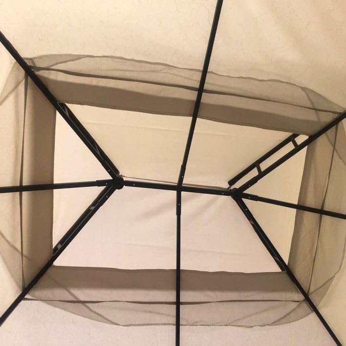 Garden Winds Custom Fit Replacement Canopy Top Cover Compatible with The Mainstays Easy Assembly MSD236247917053 10' x 12' Gazebo - Upgraded Performance RipLock 350 Fabric - Beige