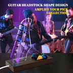 Light Up Guitar Pick Holder, Wooden Guitar Pick Holder for Picks Storage and Display, Music Gift for Men Guitar Music Lovers Players Guitarist, Guitar Accessories