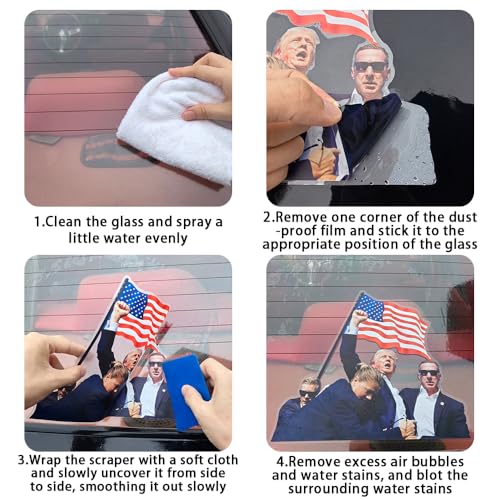 Donald Trump 2024 Car Sticker Car Window Decal,Cling Sticker of Vehicles,Funny Automotive Truck Decals Ride with Trump,PVC Waterproof Non-Fading Trump Merchandise Sticker (B)