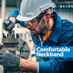 MANHATTAN Bluetooth Wireless Neckband Headphones — Work Earbud Earphones with 15H Playtime, Noise-Isolating, IPX4 Water Resistant, Built-in Mic – for Work, Music, Calls – 3 Yr Mfg Warranty -179829