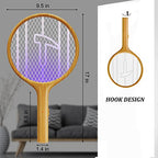 Endbug 2 in 1 Bug Zapper Racket, Dual Modes Electric Fly Swatter with Purple Attracting Light, Hangable Mosquito Zapper, Handheld Fly Zapper for Indoor & Outdoor (Not Rechargeable)