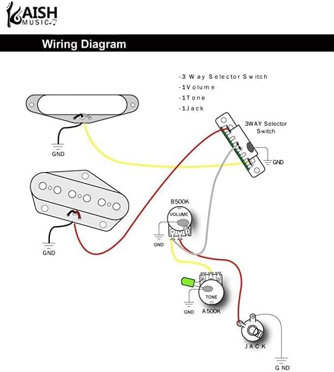KAISH Heavy Duty 3 Way Guitar Pickup Lever Switch Pickup Selector Switch for Strat Tele with 3x Plastic Top Hat Tips