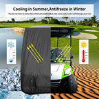 10L0L Universal 2-4 Passenger Golf Cart Cover for EZGO, Club Car and Yamaha, Waterproof Sunproof and Durable, Black