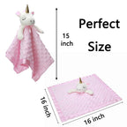 Pro Goleem Unicorn Loveys for Babies Soft Plush Pink Security Blanket for Girls Snuggle Toy Stuffed Animal Lovies for Babies Baby Girl Gifts for Newborn, Infant and Toddler, 16 Inch