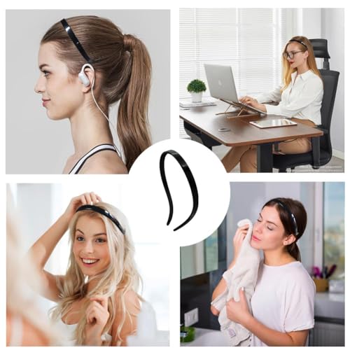 BIKCZEWIN 3PCS No Pressure Headbands for Women with Teeth No Headache Comfortable Hair band Plastic Fashion Skinny Loop Hair Accessories for Glasses Wearers