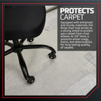 NINJA Easy Glide Office Chair Mat for Carpet Floors, Strong Slip Resistant Under Desk Floor Protector, Stay in Place Plastic Computer Mats for Rolling Work and Gaming Chairs, 29x47 Inch, Clear Lip