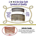 Grip-Tuth Combs - Set Of 2 Hair Side Combs - Hair Combs For All Types Of Hair - Decorative & Hair Styling Women Accessories (Shell, 1 ½ ″ Wide)