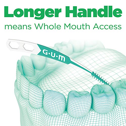 GUM Soft-Picks Advanced, Easy to Use Dental Picks for Teeth Cleaning and Gum Health, Disposable Interdental Brushes with Convenient Carry Case, Dentist Recommended Dental Floss Picks, 90ct (3pk)