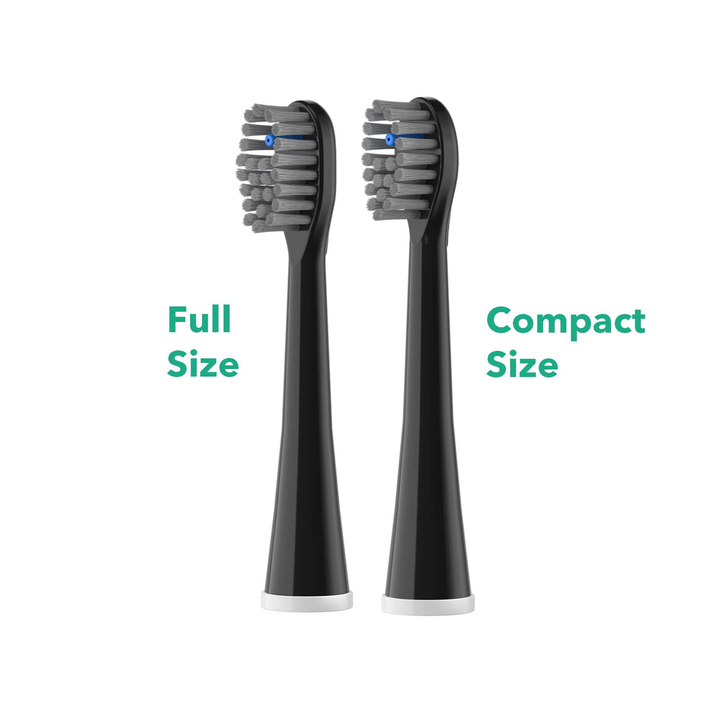 Flossing Toothbrush Head Replacement, Compatible with Water-pik Sonic Fusion / 2.0 SF-01, SF-02, SF03 & SF-04 Tooth-Brush and Water Flosser Combo Brush Heads (Full, Black(6Packs))
