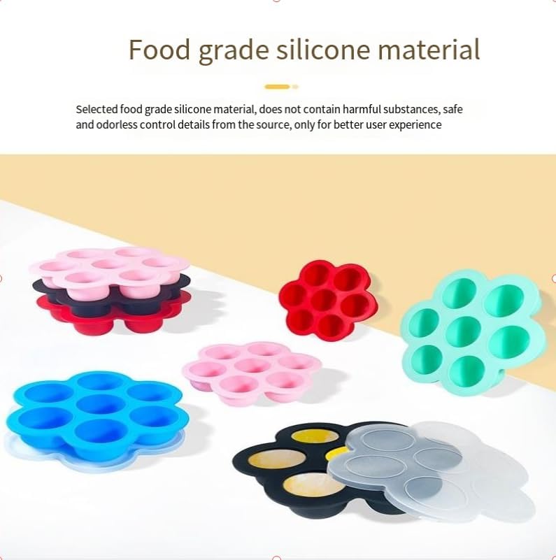 Silicone Egg Bites Molds Air Fryer Mold, Pink Instant Pot Egg Bite Molders Pastel Muffin Cupcake Pan Mold for Cooker Accessories