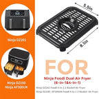 Air Fryer Replacement Parts for Ninja Foodi DualZone Air Fryers, 2 PCS Food Grade Air Fryer Accessories Grill Pan Plate Crisper Plate Rack Tray for Ninja DZ090 DZ201 DZ100 Air Fryer, Dishwasher Safe