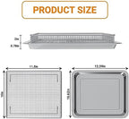 Stainless Steel Baking Tray Pan and Air Fryer Basket Compatible with Cuisinart Airfryer TOA-060 and TOA-065 Deep Fryer Parts & Accessories (with Cuisinart Airfryer models TOA-060 and TOA-065)