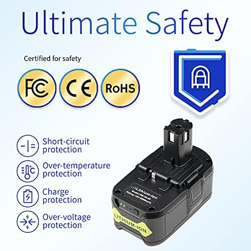 2Packs 18V 6.0Ah P108 Replacement Battery for Ryobi 18V Battery Compatible with Ryobi One+ Plus P105 P107 P102 P103 P104 P271 BPL18151 BPL1820 BPL-1815 BPL-1820G Cordless Power Tools Battery