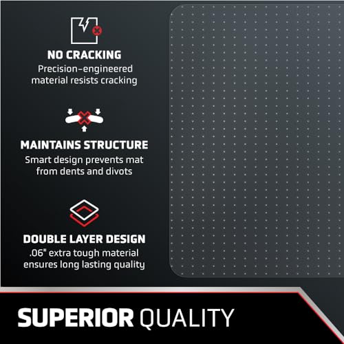NINJA Easy Glide Office Chair Mat for Carpet Floors, Strong Slip Resistant Under Desk Floor Protector, Stay in Place Plastic Computer Mats for Rolling Work and Gaming Chairs, 32.5x48 Inch, Clear