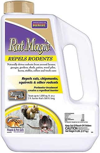 Bonide Rat Magic Rodent Repellent, 5 lb. Ready-to-Use Granules for Indoor & Outdoor Rodent Control, People & Pet Safe