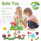3-6 Years Old Toddler Toys - Flower Garden Building Toy with Insect Pegs, Educational Activity Gifts for Girls Preschool-Kindergarten, 153Pcs STEM Stacking Pretend Play Set