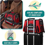 PetAmi Airline Approved Pet Carrier for Cat, Soft Sided Dog Carrier for Small Dogs, Cat Travel Supplies Accessories for Indoor Cats, Ventilated Pet Carrying Bag Medium Large Kitten Puppy, Small Red