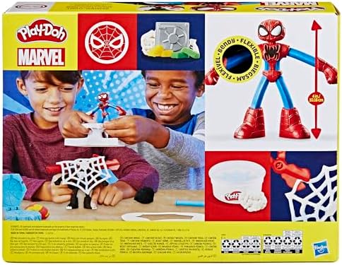 Play-Doh Marvel Spider-Man Launch & Slice Battle Playset with 2 Bendy Action Figures and 7 Accessories, Imagination Toys for Boys & Girls 4 Years & Up