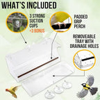 Window Bird Feeder with Strong Suction Cups, (2024) Bird House Window - Squirrel Proof Enhanced Suction, Bird Watching for Cats, Elderly - Clear Bird Feeders for Window Viewing-Bird Feeder Window Tray