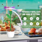 Fly Fans for Tables Outdoor Indoor Keep Flies Away, Portable Batteries Powered Fly Repellent Fan with Holographic Blades for Picnic, Food, BBQ,Party, Home, Kitchen (2 Pack)