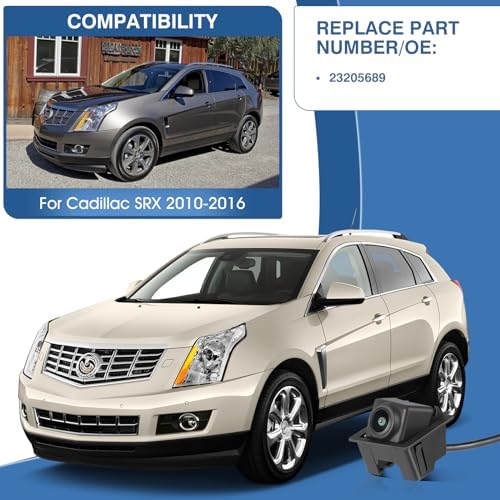 Rear View Backup Camera Fit for Cadillac SRX 2010-2016, Reversing Parking Assist Camera OE Replacement 20910350 15926122 22915398 (6 Plug pin Holes)