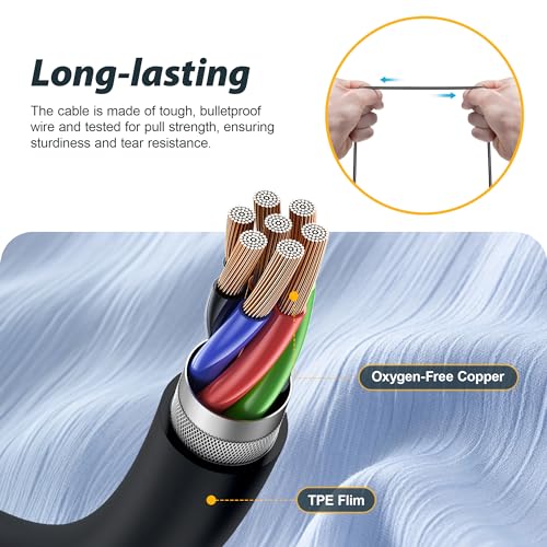 MIPEACE 2 Pieces Replacement Earbuds Cables for Work Earbuds Bluetooth（Black & Orange）