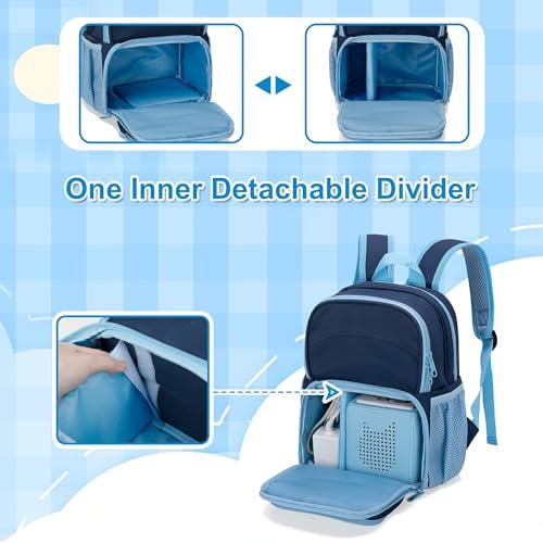 LoDrid Backpack Compatible with Tonie Box, Carrying Case with Multiple Pockets for Headphones, Charger and Accessories, Storage Bag for Audio Player Starter Set, Navy Blue (Patented Design)