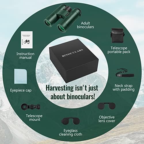 8x33 Binoculars – HD Optical System, Waterproof & Fogproof, Perfect for Hunting, Bird Watching, Hiking, Travel, 5-Year Replacement