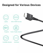 HDMI Cable Compatible with Nintendo Switch and Switch OLED/Wii U/NES Classic Edition/Super NES Classic Edition/N64, Switch HDTV Cord for TV, Original Switch HDMI-Cable, 5ft, Black