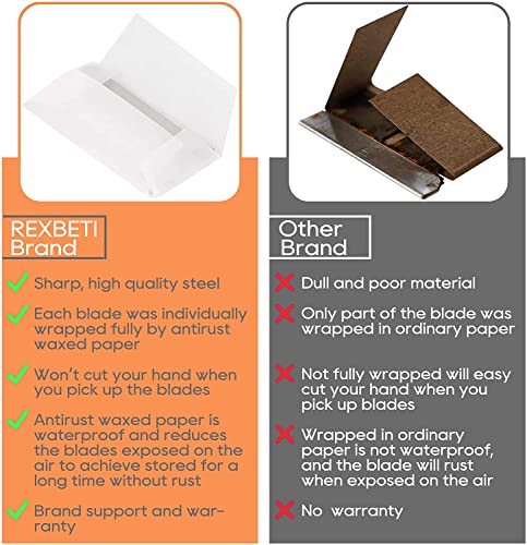 REXBETI 1400PCS Single Edge Razor Blades, Industrial Razor Blades, Box Cutter Replacement Blades, Glass Scraper Razor Blades Visit the REXBETI Store