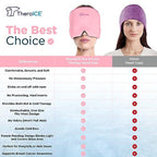 TheraICE Migraine Headache Relief Cap, Hot & Cold Therapy Hat, Migraine Relief Cap, Cool Gel Head Wrap, Headache Cap Ice Pack Mask, Cold Compress Migraine Relief Products Device for Tension & Stress