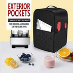 Luxja Food Processor Cover Compatible with Cuisinart and Hamilton Beach 11-14 Cup Processor, Food Processor Dust Cover with Accessories Pockets, Black