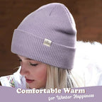 YANIBEST Beanie Hat for Women Men Satin Lined Beanie Hats Winter Hat Womens Cuffed Beanies Knit Skull Cap Warm Ski Hat Unisex