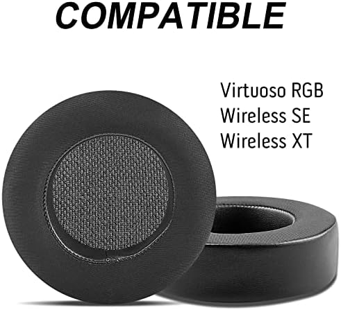 Upgrade Replacement Ear Pads Cushions for Corsair Virtuoso RGB Wireless SE XT Gaming Headset, Cooling-Gel Earpads with Softer Memory Foam, Added Thickness, Durable Protein Leather