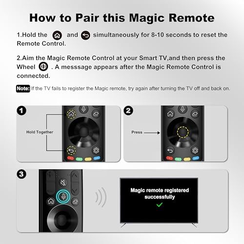 MR23 Magic Remote for LG-TV-Remote, Universal Replacement with Pointer and Voice Function, Compatible for LG 2019-2024 UHD OLED QNED NanoCell 4K 8K Smart TVs