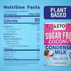 Keto Sugar Free Condensed Milk (6 Packs) Vegan Coconut Condensed Milk - Plant based milk, Vegan and Keto Friendly. Lower calories condensed coconut milk. 1-1 Replacement of regular condensed milk